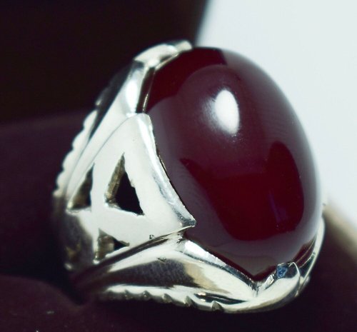 gemsjewelrings Brown Blood Red Yemeni Agate Mens Aqiq Aqeeq Gifts Handcrafted Jewellery Rings