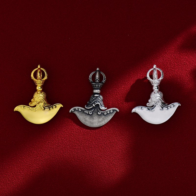 Sterling Silver 925 Rahu Yue Knife Pendant - สร้อยคอ - เงินแท้ หลากหลายสี