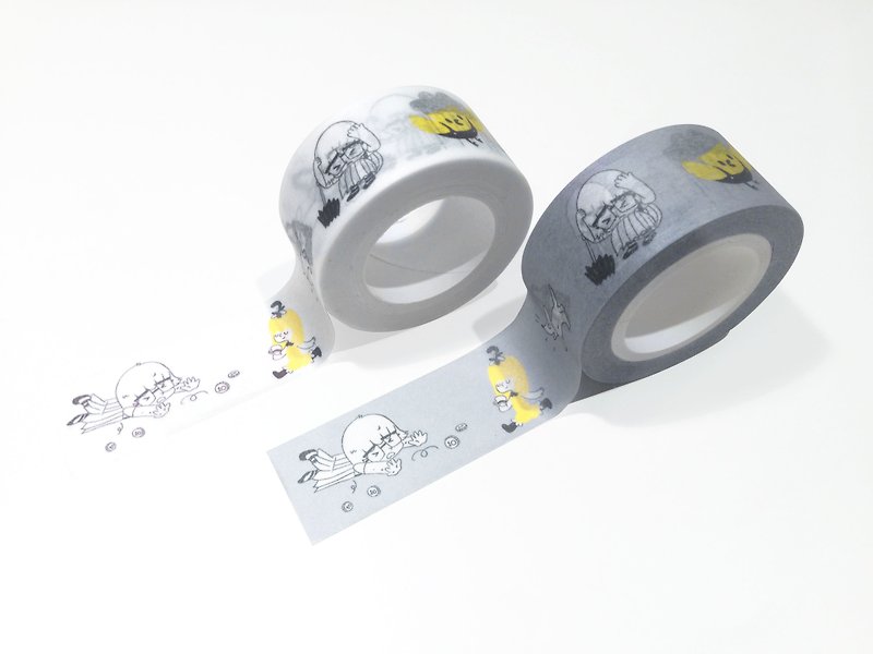 Shi Nuan Nuan X Shi Hei Hei Co-branded Limited Paper Tape - Washi Tape - Paper Gray