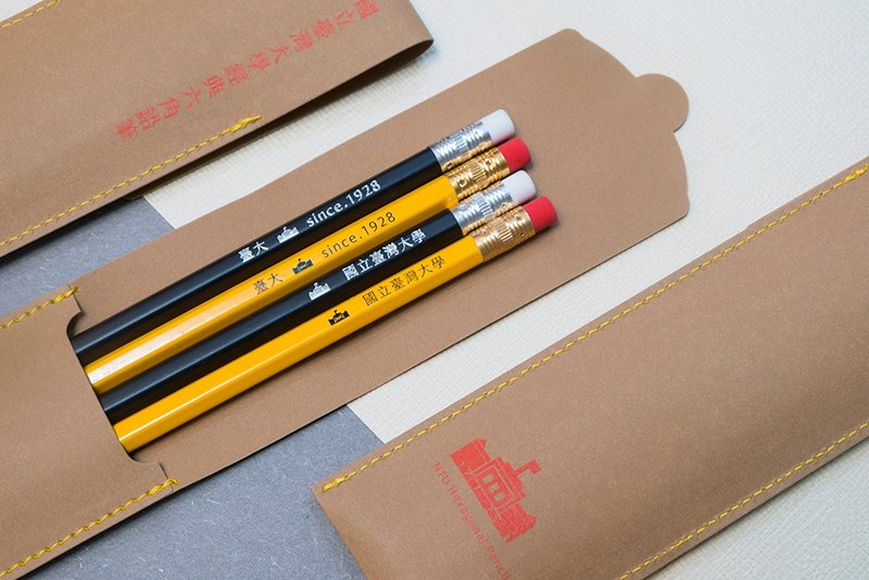 National Taiwan University NTU Classic Hexagon Pencil Set-Chinese Style - Pencils & Mechanical Pencils - Wood Multicolor