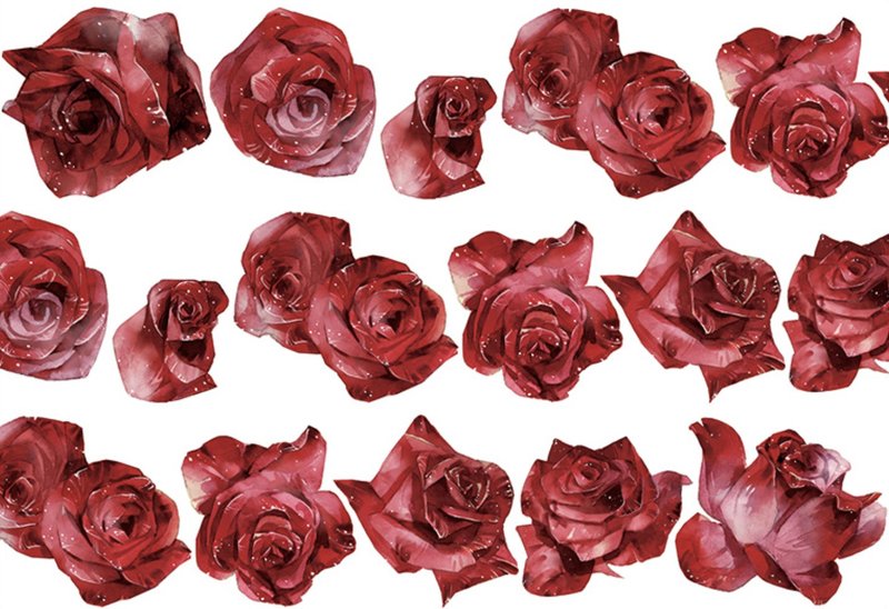 Red Rose PET Washi Tape - มาสกิ้งเทป - กระดาษ สีแดง