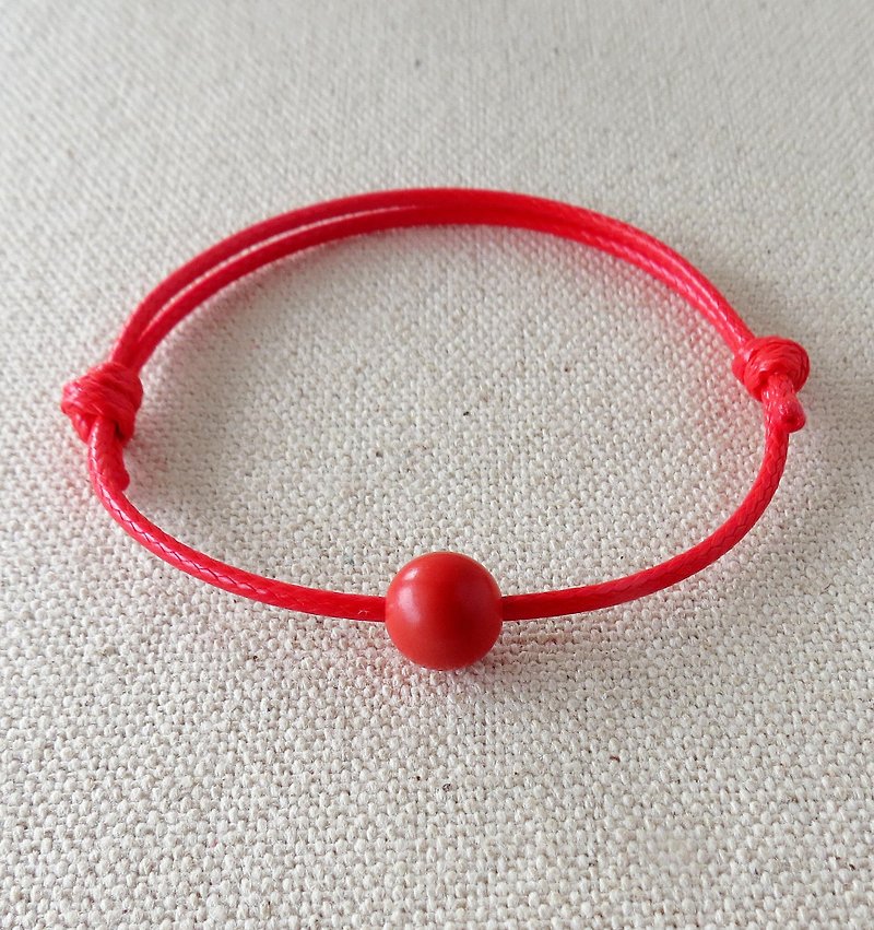 Fashion [Lucky Stone] Cinnabar Korea Wax Line Bracelet *** Evil, Drive, and Fortune - Bracelets - Polyester Red