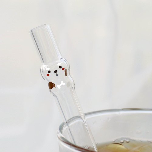 Lucky dog ​​shaped glass straw - Shop GOODGLAS Reusable Straws