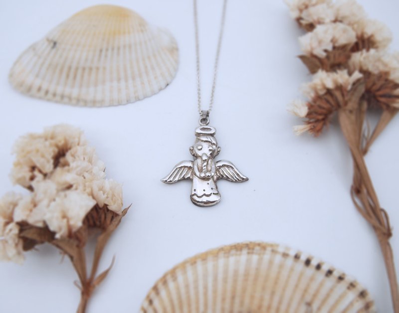 蠟雕小天使純銀墜(單墜價) - 項鍊 - 純銀 