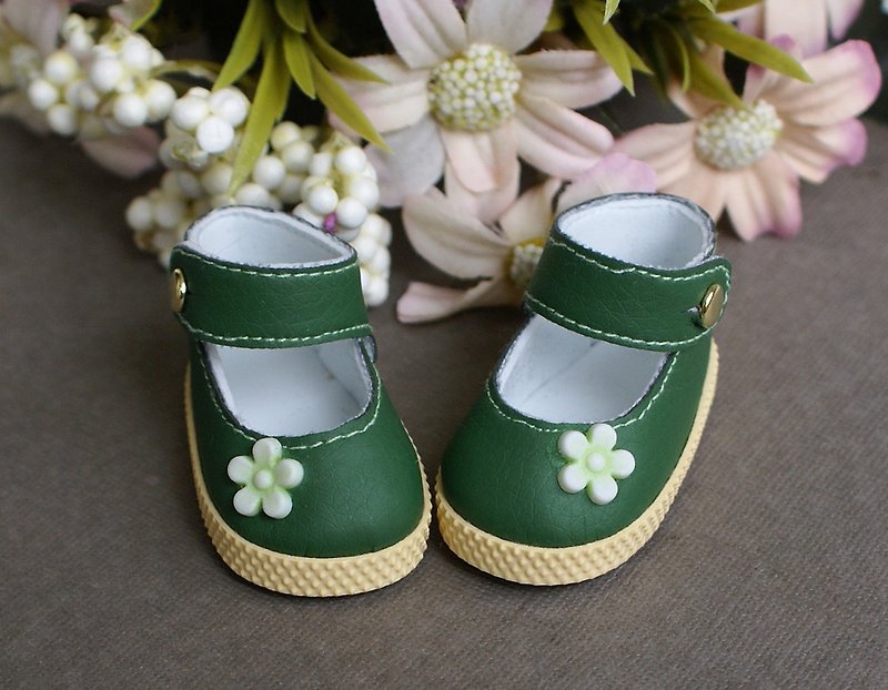 Paola Reina green shoes, shoes for Las Amigas doll, doll shoes 5 cm 2-inch - 公仔模型 - 人造皮革 綠色