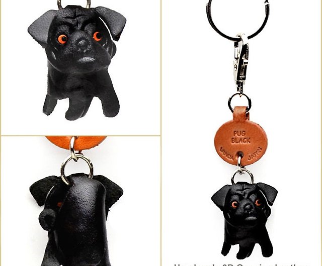 Maltese Handmade 3D Leather Dog Keychain *VANCA* Keyring Made in