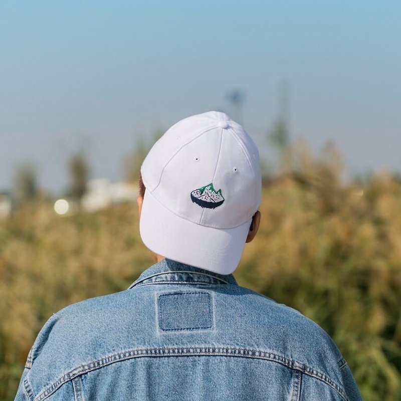 グリーンアイランド刺繡野球帽アイランドマウンテンスノーホワイト - 帽子 - コットン・麻 ホワイト