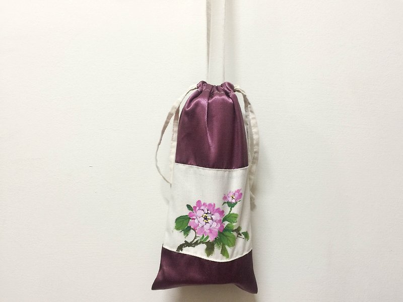 Kettle bag / beverage bag / side backpack / canteen bag / rich purple / hand-painted - Beverage Holders & Bags - Other Materials Purple