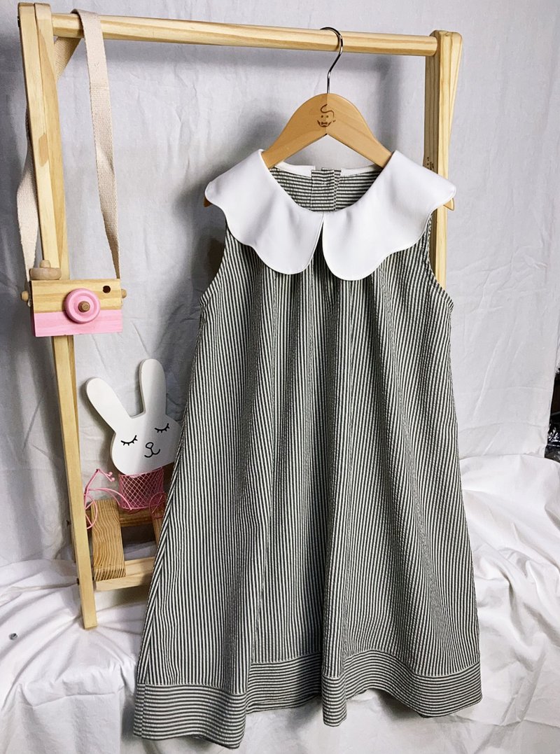 Big smile cloud A-line princess dress - กระโปรง - ผ้าฝ้าย/ผ้าลินิน สีเทา