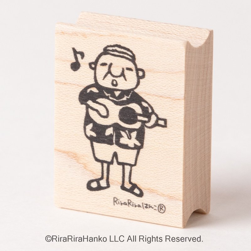 Little Uncle Iwai Chief [Ukulele]*Rubber Stamp*R397 - ตราปั๊ม/สแตมป์/หมึก - ไม้ 