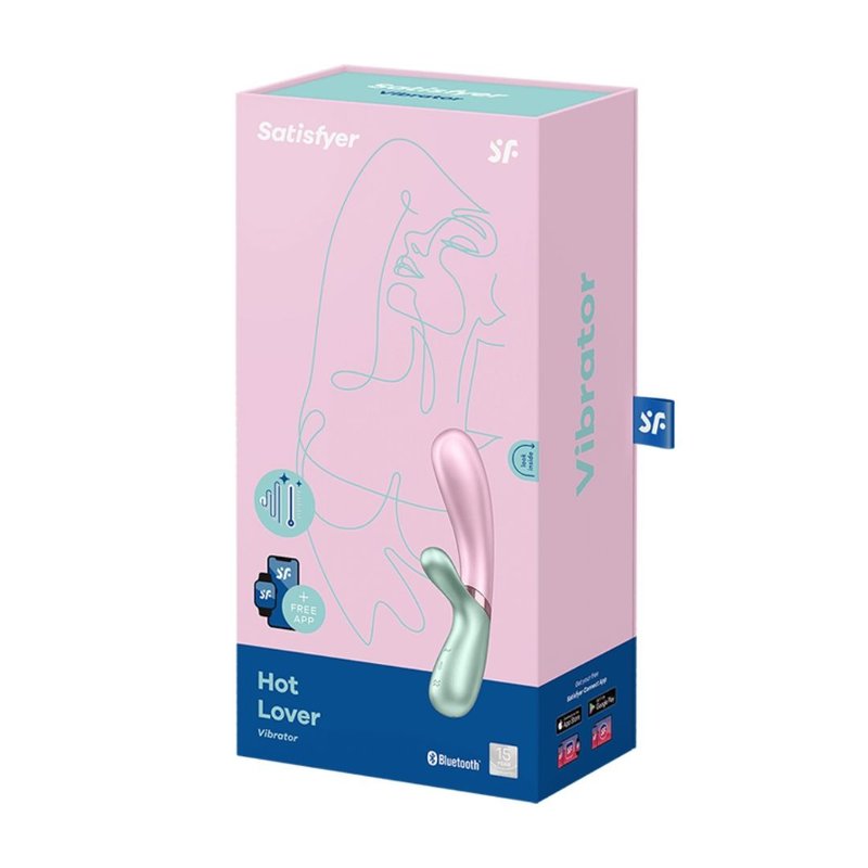 Hot Lover - Heated App-Controlled Double-Headed Vibrator - Adult Products - Silicone Multicolor