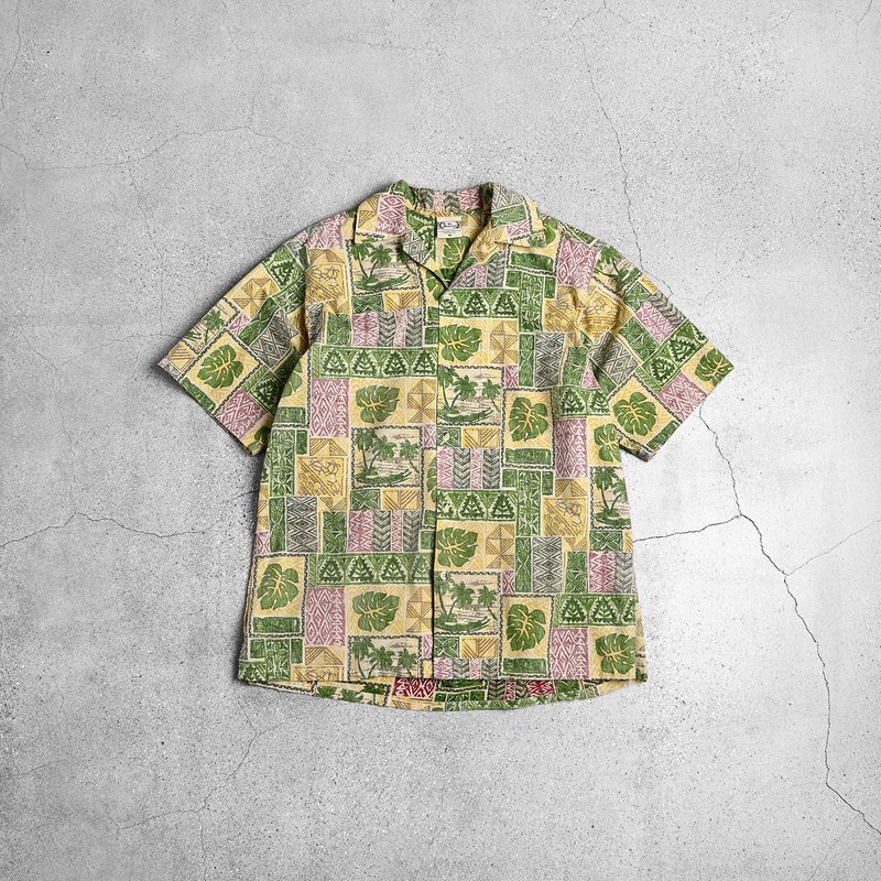 Aloha Shirts 夏威夷衫 / 古巴領襯衫、夏季古著襯衫、保齡球襯衫 - 男襯衫/休閒襯衫 - 棉．麻 綠色