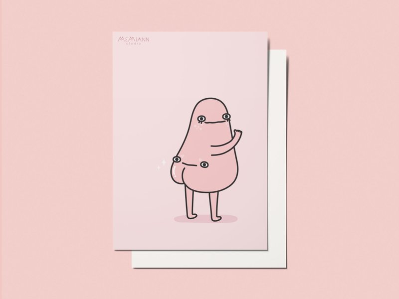 Postcard Nip-Nip - 卡片/明信片 - 紙 粉紅色