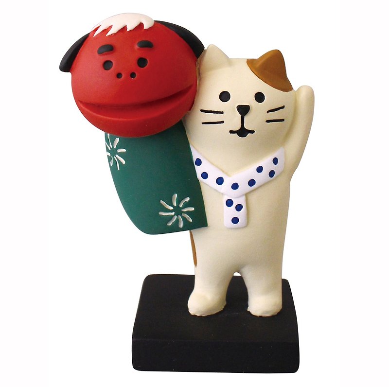 [Japan Decole] 2018 dog limited edition ornaments ★ concombre lion dance three cats - ของวางตกแต่ง - วัสดุอื่นๆ สีแดง