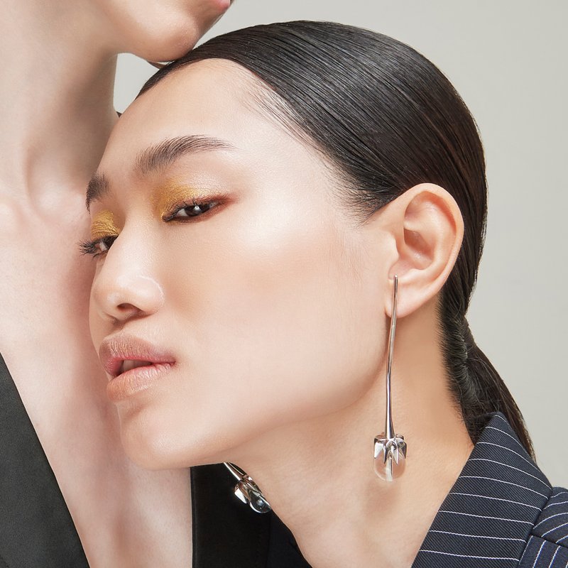 MAKLIPHON : Earrings - 耳環/耳夾/耳骨夾 - 純銀 銀色