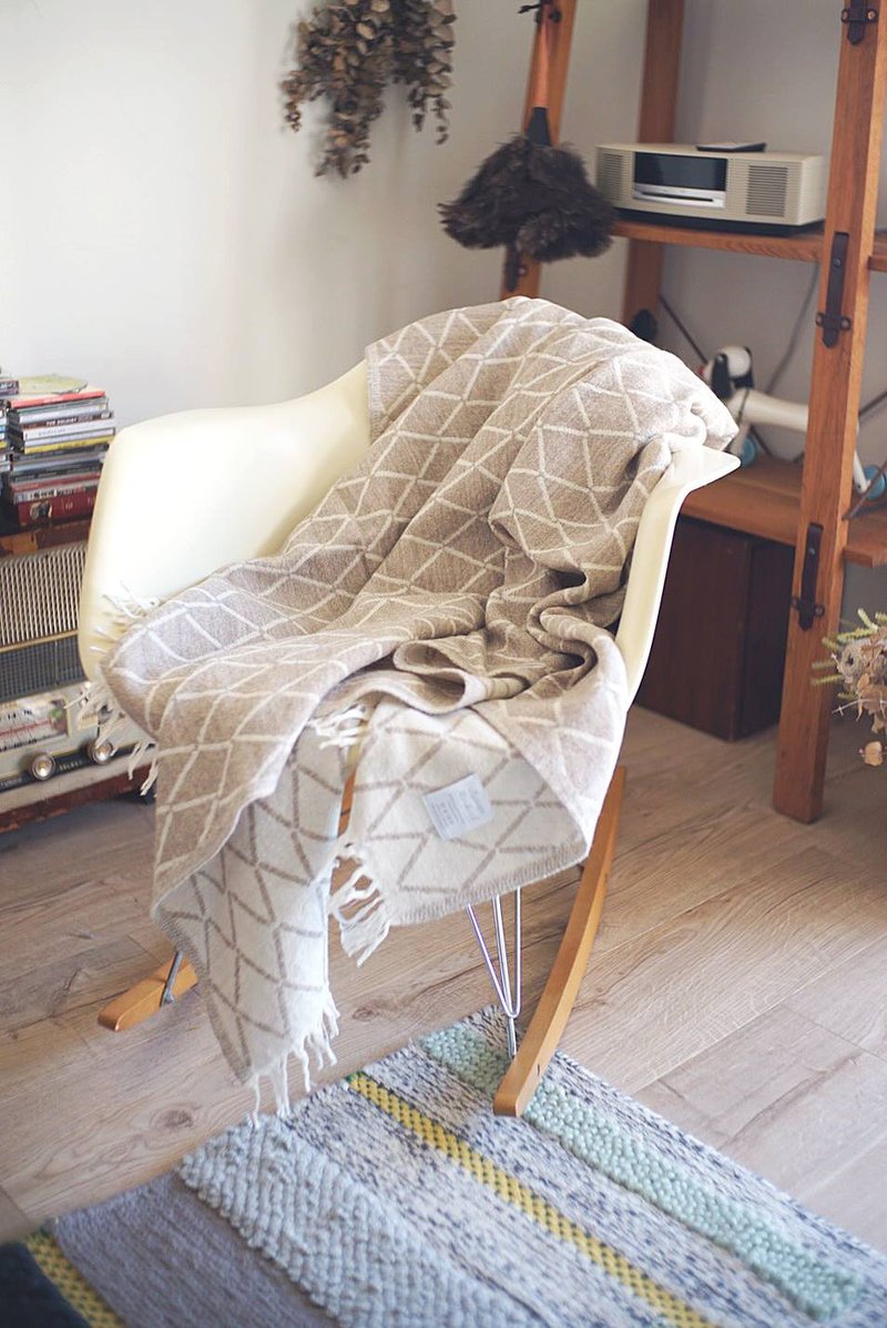 PUIKKO wool blanket (beige) - Blankets & Throws - Wool White