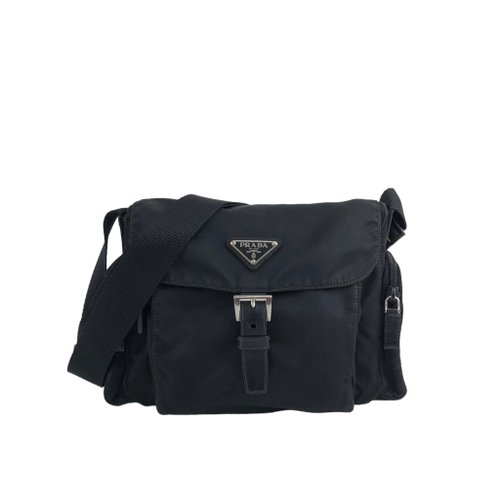 VINTAGE●PRADA●プラダ トライアングルロゴ ショルダーバッグ PRADA プラダ トライアングルロゴ ナイロン レザー ホーボー