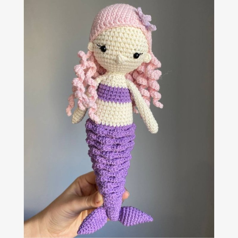 美人魚娃娃手工製作  嬰兒禮物娃娃  孫女禮物 - 寶寶/兒童玩具/玩偶 - 其他材質 紫色