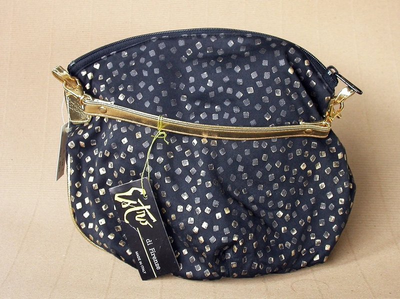 Estro Di Firenze Vintage Women Hand Bag Made in Italy - 手提包/手提袋 - 棉．麻 金色