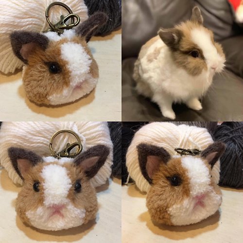 VV Pet 客製化寵物紀念品 純手工製作兔兔鑰匙圈