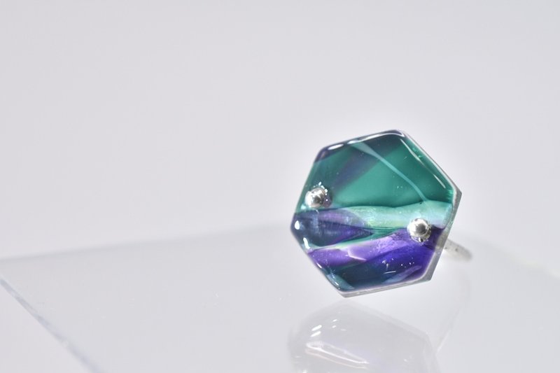 Glass Armor Ring galaxy - 戒指 - 玻璃 多色