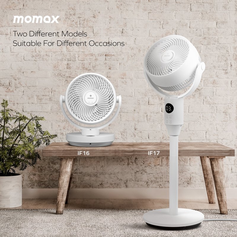 Momax Airoma 3D Air Circulation Diffuser Fan IF16 - พัดลม - พลาสติก ขาว