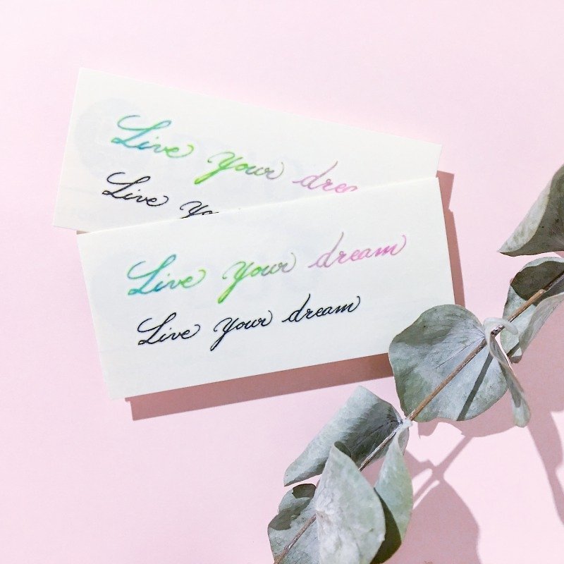Watercolor Temporary Tattoos Quote Lettering Calligraphy Life Live Your Dream - สติ๊กเกอร์แทททู - กระดาษ หลากหลายสี