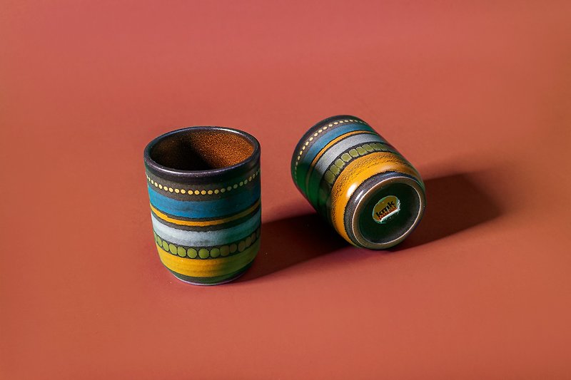 German-made matte glaze hand-painted Polka dot universal cup-water cup, coffee cup-single 220ml - แก้วมัค/แก้วกาแฟ - ดินเผา หลากหลายสี