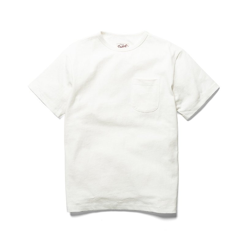 ベーシックポケットTシャツ-ホワイトベージュメーター - Tシャツ メンズ - コットン・麻 