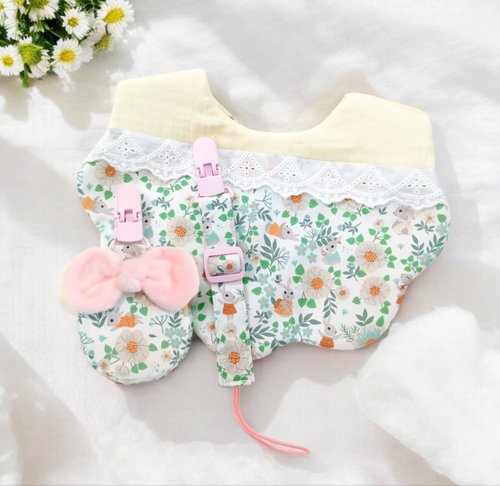 QQ rabbit 手工嬰幼兒精品 彌月禮盒 可繡名字。木槿花兔兔。手工訂製3件彌月組。可單買
