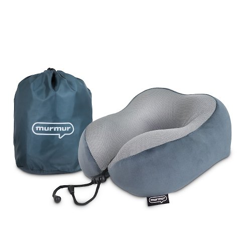 murmur murmur旅行頸枕NP029(莫蘭迪灰-絨毛)|U型護頸枕推薦(附收納袋)