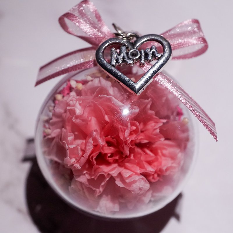 [Carnation Preserved Flower Ball Key Ring] Pale Pink Style/Strap/Mother's Day/Birthday - ที่ห้อยกุญแจ - พืช/ดอกไม้ สึชมพู