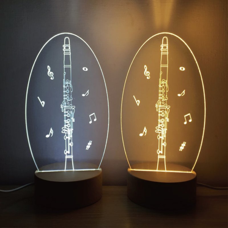 WDログナイトライト-クラリネット風/音楽/ナイトライト/音楽 - 照明・ランプ - 木製 ブラウン