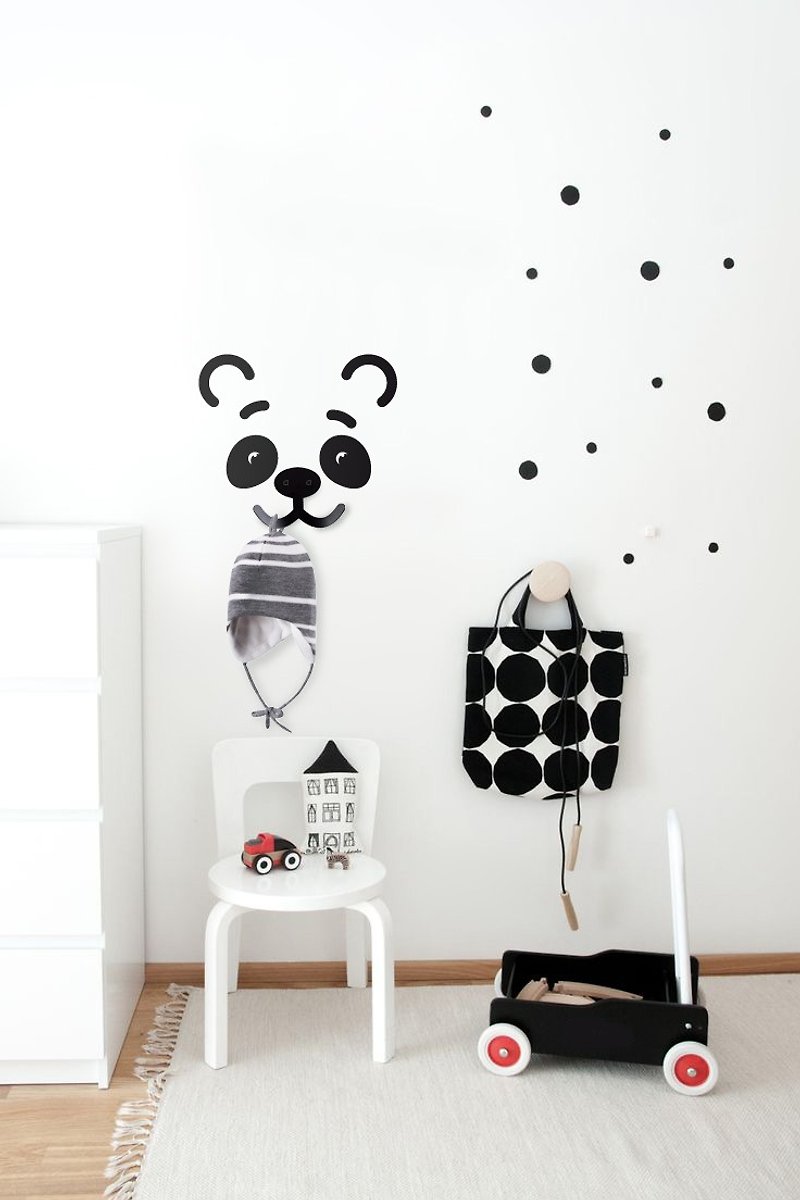 子供の部屋のためのラックパンダ - ウォールデコ・壁紙 - 金属 ブラック
