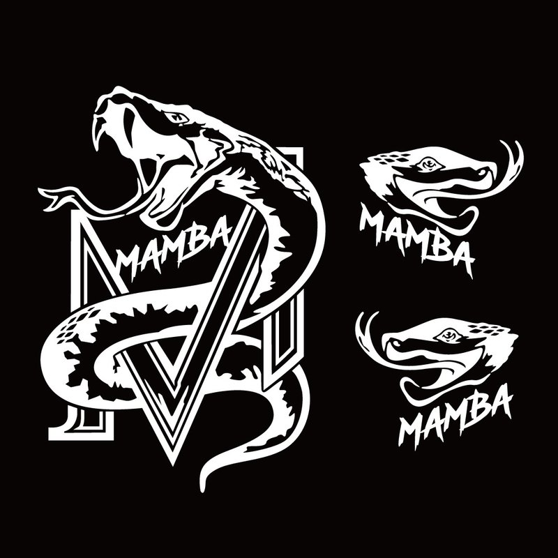 MMB MMBCU Mamba Snake MAMBA Silver/Black Bottomless Basket Empty Reflective Sticker Transfer Printing - Stickers - Waterproof Material 