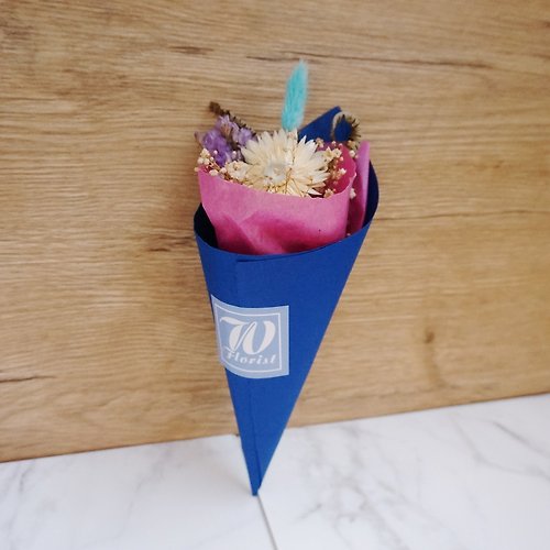 薇喨花藝 W Florist 甜筒小花束-藍