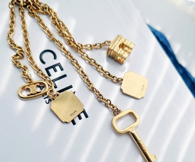 Celine Lock & Key Necklaces Set