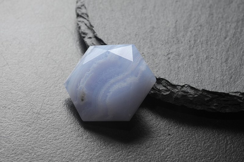 藍紋瑪瑙大衛星  礦石/水晶/靈修/開運/招財/破煞/防小人 - 擺飾/家飾品 - 半寶石 