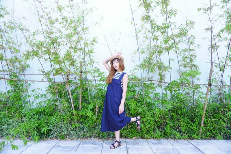 【你 好 嬉 皮 Hello Hippie】《五月古着工人裙vol.1~ No.6》 - 其他 - 棉．麻 藍色