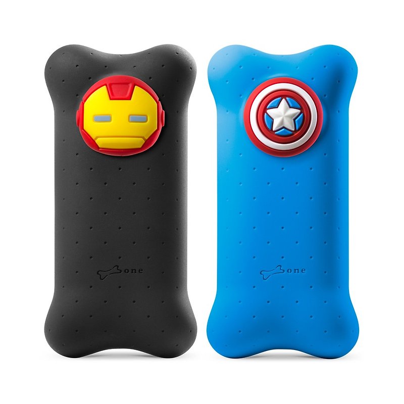 Bone / Marvel Bubble Power Bank 6700mAh-Captain America / Iron Man - Chargers & Cables - Silicone Multicolor