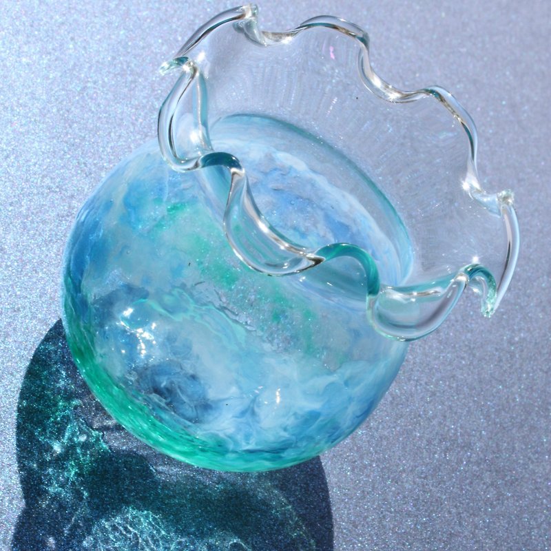 Mini Ocean│Relaxing Sea Blue Decorative Accessory・3D Sculpture - Other - Glass Blue