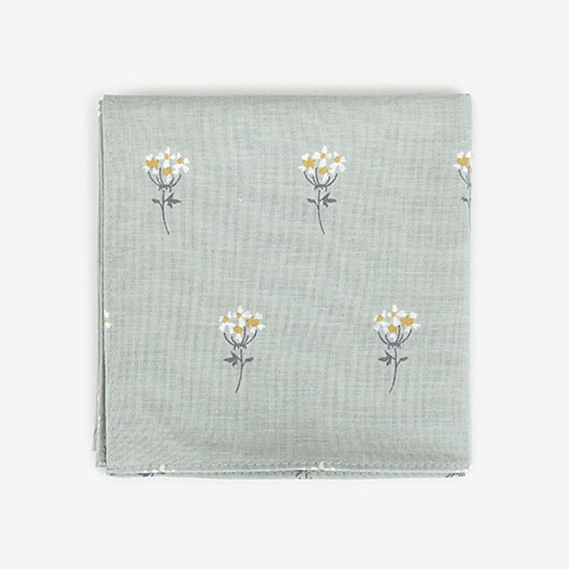 Nordic wind cotton handkerchief 39 mini bouquet, E2D03022 - ผ้าเช็ดหน้า - ผ้าฝ้าย/ผ้าลินิน สีเขียว