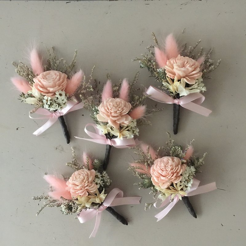 Dry brooch | groom boutonniere | main wedding boutonniere | custom boutonniere - Dried Flowers & Bouquets - Plants & Flowers Pink