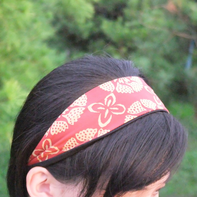 『日風紅』京都初秋的風景｜Azzora 超彈力萊卡髮帶 - 髮夾/髮飾 - 聚酯纖維 紅色