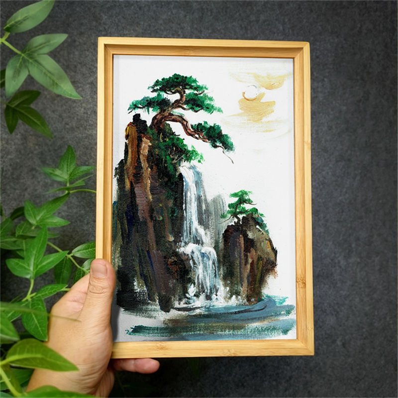 Simple/Pure Hand-painted/Art/Landscape/Oil Painting/Decoration/Display Table/Cus - Items for Display - Bamboo Gray