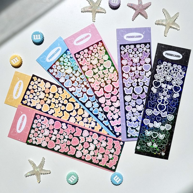 Love Butterfly korea stickers pack - สติกเกอร์ - วัสดุอื่นๆ หลากหลายสี