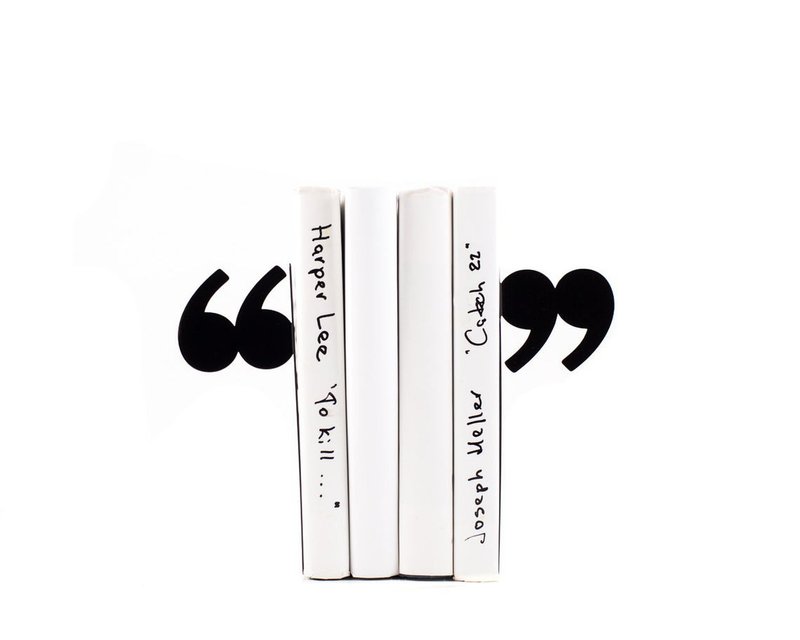 Decorative Bookends - Quotation marks - // unique book holders for modern home - 擺飾/家飾品 - 其他材質 黑色