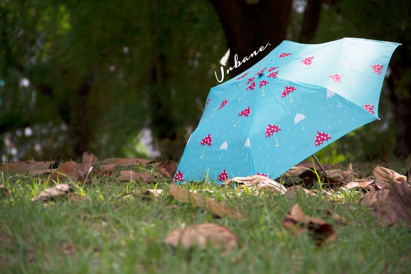 UrbaneUmbrella ultra-light ultra-fine raindrop printed umbrella - ร่ม - ไฟเบอร์อื่นๆ 