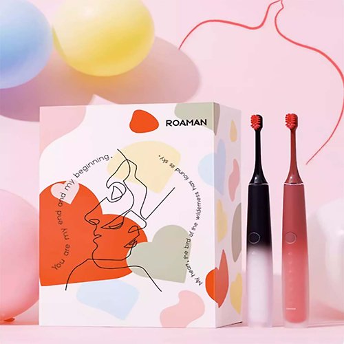 ROAMAN 【免運】全自動情侶套裝禮盒電動牙刷 ROAMAN/羅曼