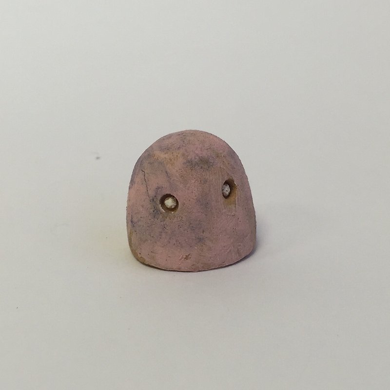 塊陶系列-詭影(藕粉-01)療癒系陶器桌面小物擺飾 - 裝飾/擺設  - 陶 粉紅色